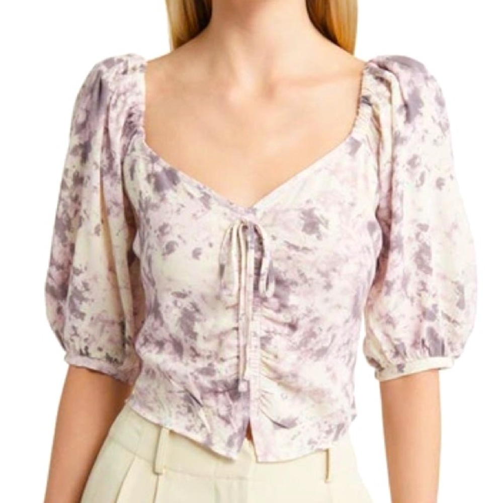 🚫SOLD🚫 Tie Front Puffed Sleeve Blouse